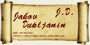 Jakov Dupljanin vizit kartica